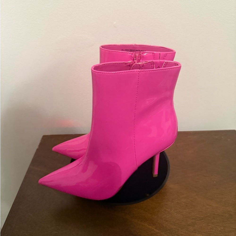INC International Concepts Hot Pink Ankle Boots - Picture 2 of 4